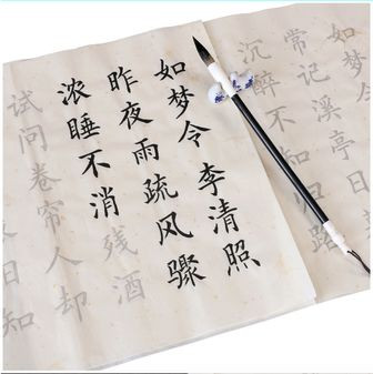 Chinesische Schriftzeichen und Kalligrafie-Pinsel