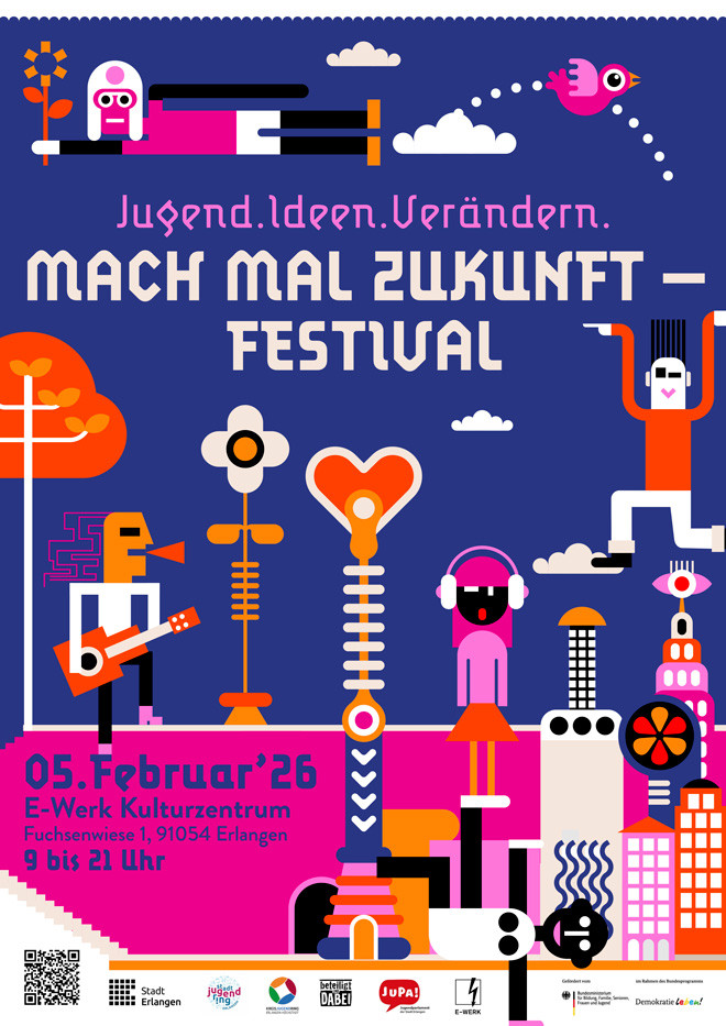 Plakat mit dem Titel: Mach mal Zukunft - Festival